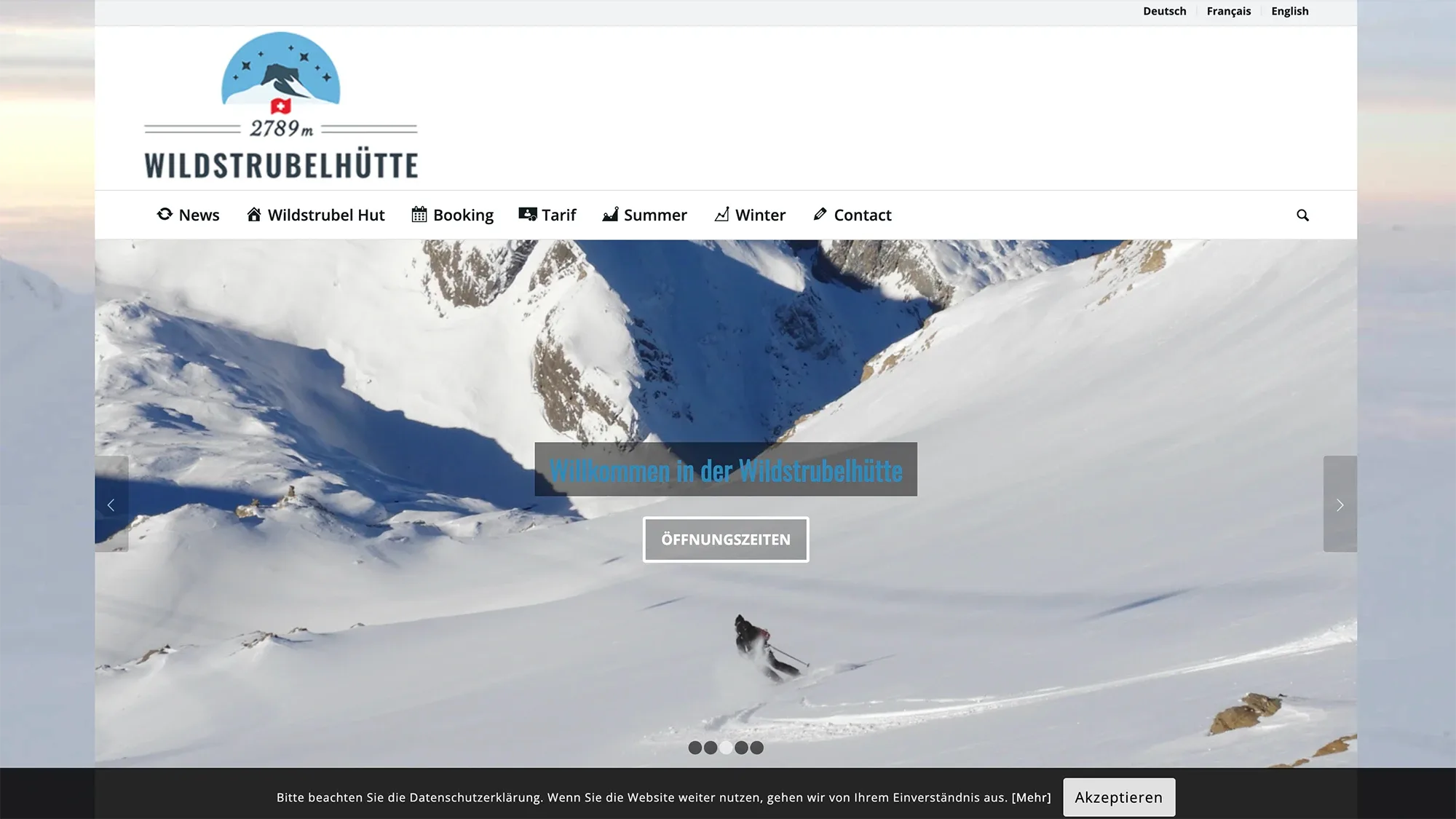 Startseite – vorher